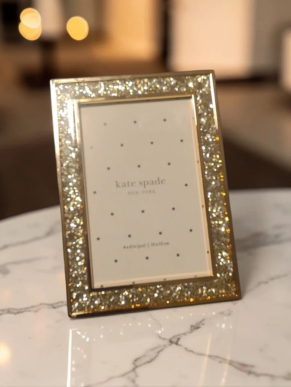 kate spade Gold Glitter Photo Frame with Sparkling Border - 4x6